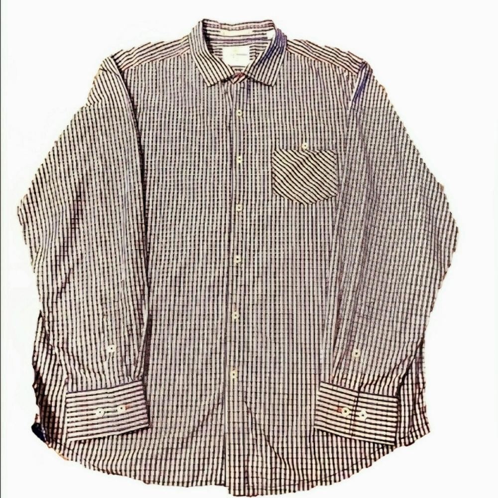 TOMMY BAHAMA CASUAL BUTTON DOWN SHIRT MULTICOLOR STRIPES LONG SLEEVES MENS XL
